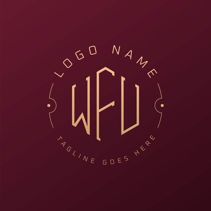 Vector diseño de logotipo de wfu de lujo letra elegante logotipo de monograma wfu polígono minimalista template de diseño de logotipo wfu