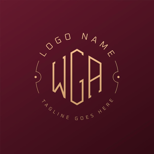 Diseño de logotipo de WGA de lujo Letra elegante WGA Monograma Logotipo minimalista Poligono plantilla de diseño de logotipo WGA