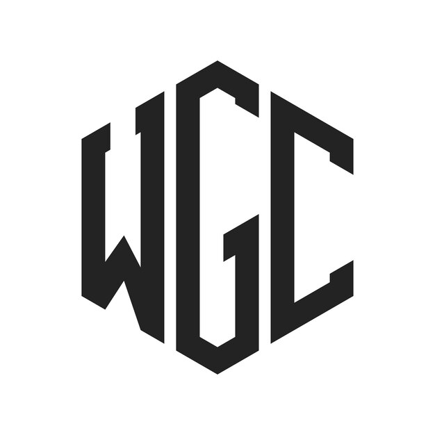 Diseño del logotipo WGC Letra inicial Logotipo WGC monograma con forma de hexágono