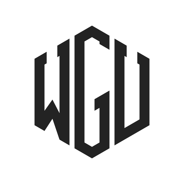 Diseño del logotipo de WGU Letra inicial WGU Monograma Logotipo con forma de hexágono