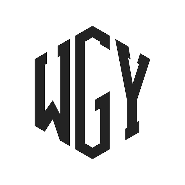 Diseño del logotipo de WGY Letra inicial WGY Monograma Logotipo con forma de hexágono