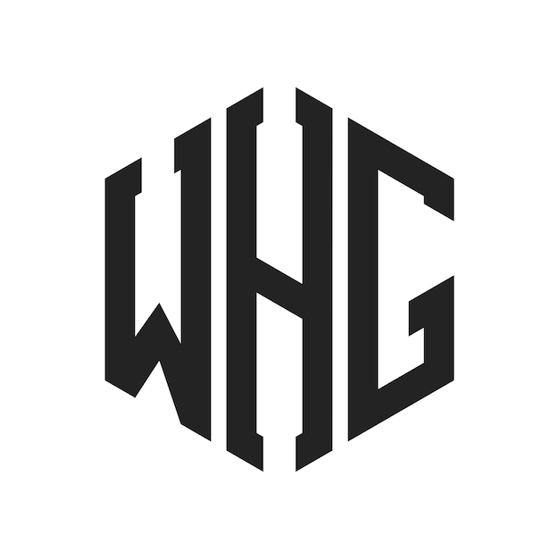 Diseño del logotipo de WHG Letra inicial WHG Monograma Logotipo con forma de hexágono
