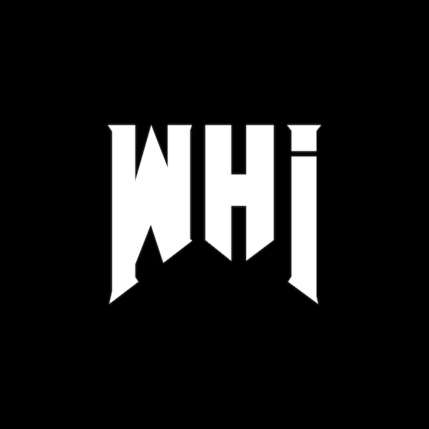 Diseño de logotipo de WHI para una empresa de tecnología Diseño del logotipo WHI combinación de colores blanco y negro Logotipo WHI Vector WHI Diseño del icono WHI Alfabeto WHI Tipo de diseño del logotipo
