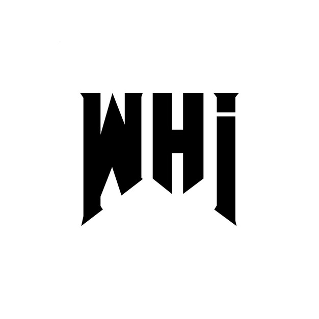 Diseño de logotipo de WHI para una empresa de tecnología Diseño del logotipo WHI combinación de colores blanco y negro Logotipo WHI Vector WHI Diseño del icono WHI Alfabeto WHI Tipo de diseño del logotipo