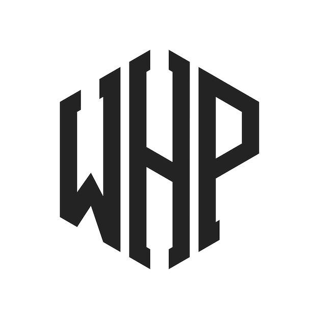 Diseño del logotipo de WHP Letra inicial Logotipo del monograma de WHP con forma de hexágono