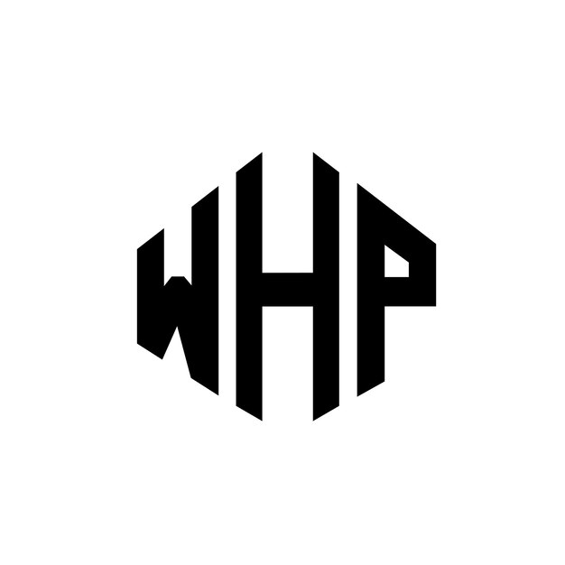 Diseño de logotipo de WHP con letras en forma de polígono WHP diseño de logotipo en forma de póligono y cubo WHP hexágono modelo de logotipo vectorial colores blanco y negro WHP monograma logotipo de negocios y bienes raíces