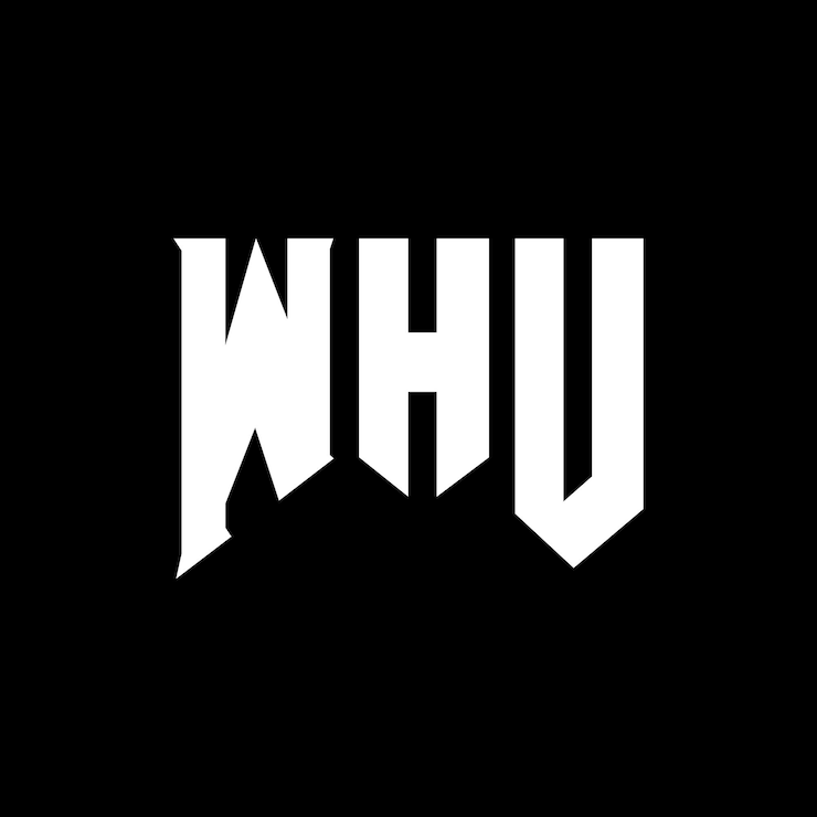 Vector diseño de logotipo de whu para una empresa de tecnología whu diseño de logotipo combinación de colores blanco y negro whu logotipo whu vector whu diseño whu icono whu alfabeto whu tipografía diseño del logotipo