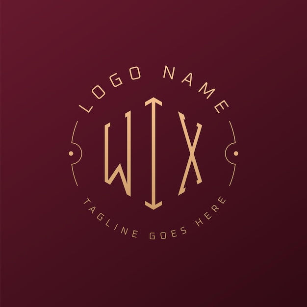 Diseño de logotipo WIX de lujo Letra elegante Logotipo WIX monograma Poligono minimalista Template de diseño de logotipo wIX
