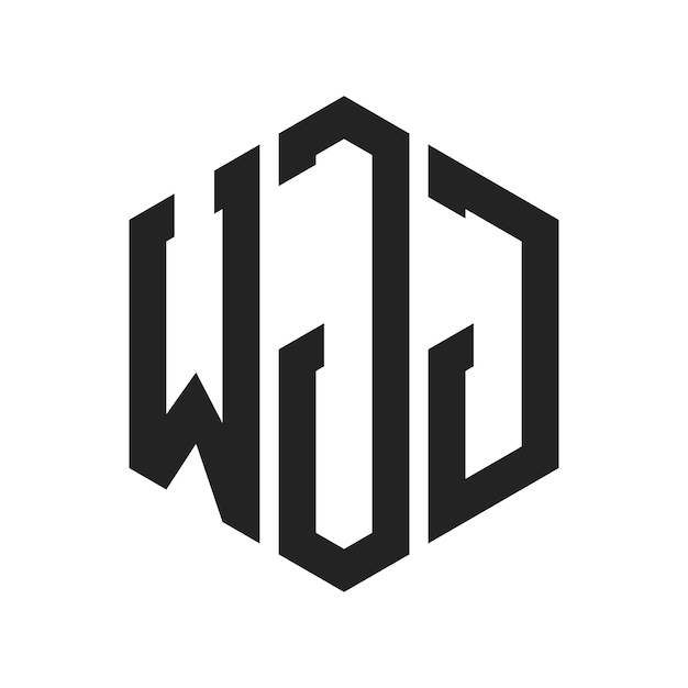 Diseño del logotipo de WJJ Letra inicial WJJ Monograma Logotipo con forma de hexágono