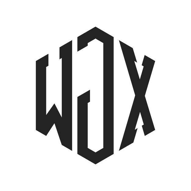 Diseño del logotipo de WJX Letra inicial WJX Monograma Logotipo con forma de hexágono