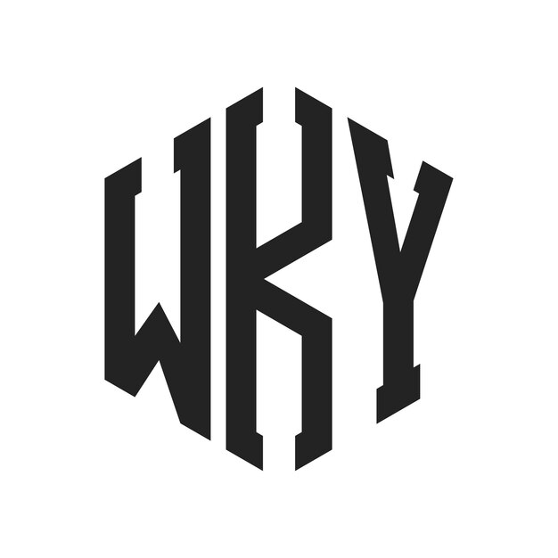 Diseño del logotipo WKY Letra inicial Logotipo del monograma WKY con forma de hexágono