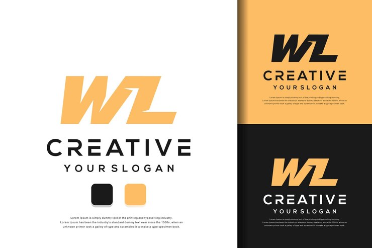 Vector diseño de logotipo wl de letra de monograma abstracto