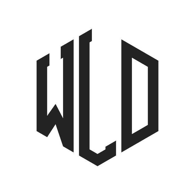 Diseño del logotipo WLD Letra inicial WLD Monograma Logotipo con forma de hexágono