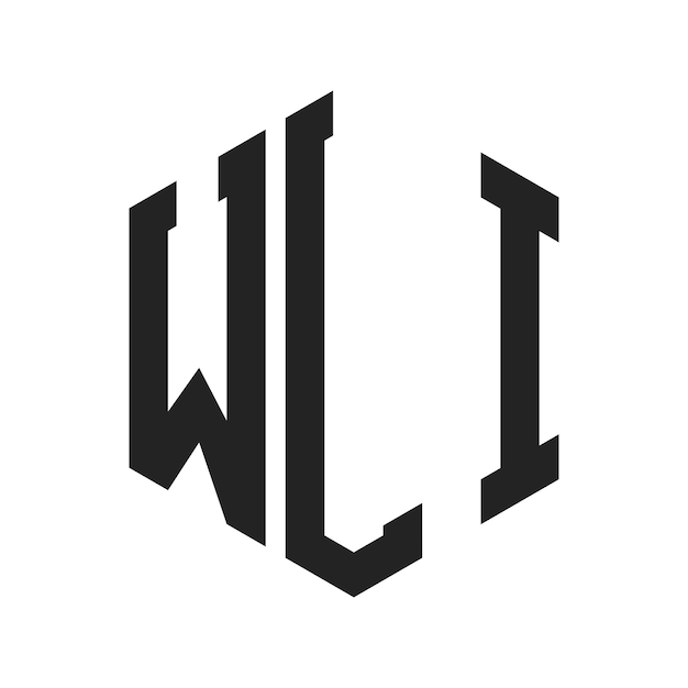 Diseño del logotipo WLI Letra inicial WLI Monograma Logotipo con forma de hexágono