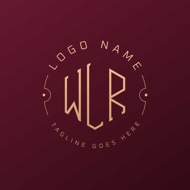 Diseño de logotipo de WLR de lujo Letra elegante WLR Monograma Logotipo minimalista Poligono Template de diseño de logotipo WLR