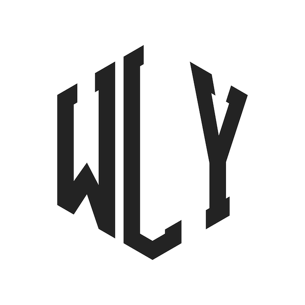 Diseño del logotipo WLY Letra inicial WLY Monograma Logotipo con forma de hexágono