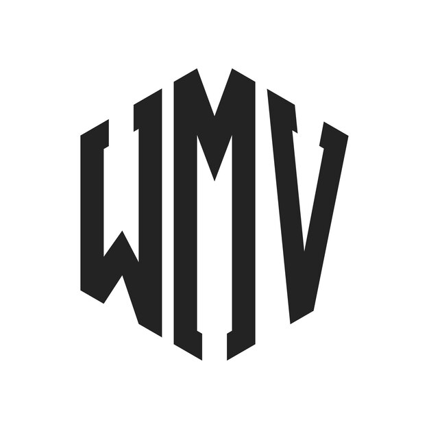 Diseño del logotipo de WMV Letra inicial Logotipo del monograma de WMV con forma de hexágono
