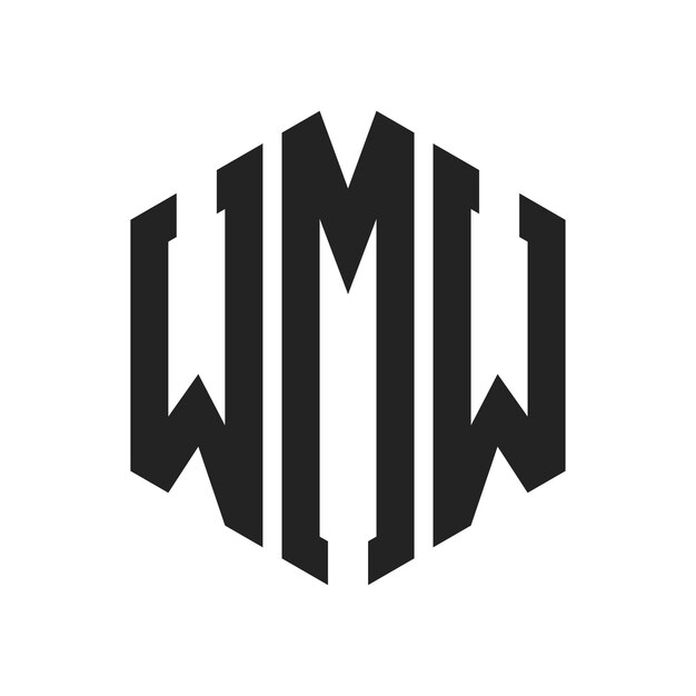 Diseño del logotipo de WMW Letra inicial WMW Monograma Logotipo con forma de hexágono