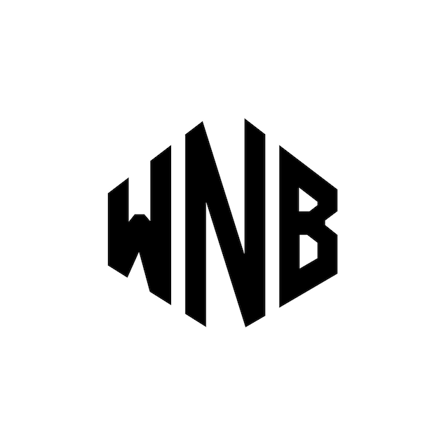 Diseño de logotipo de WNB con letras en forma de polígono WNB diseño de logotipo en forma de póligono y cubo WNB hexágono modelo de logotipo vectorial colores blanco y negro WNB monograma logotipo de negocios y bienes raíces