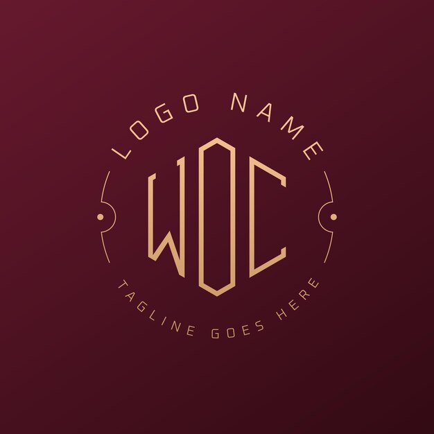 Diseño de logotipo WOC de lujo Letra elegante WOC Monograma Logotipo minimalista Poligono plantilla de diseño de logotipo wOC