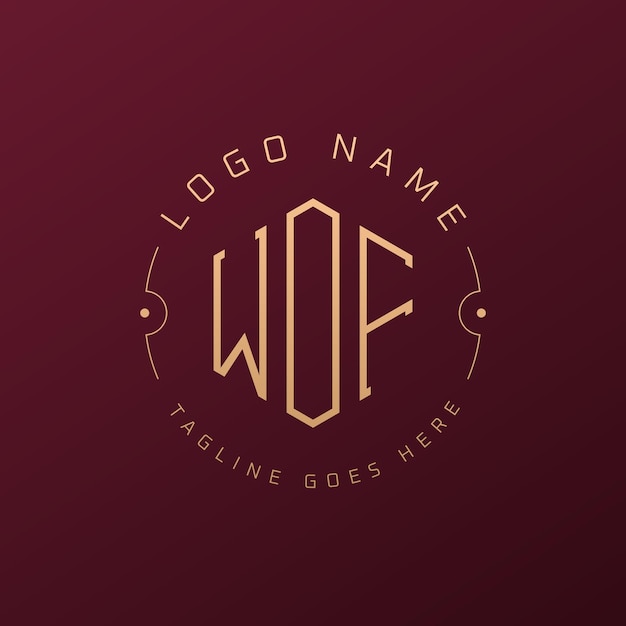 Diseño de logotipo WOF de lujo Letra elegante WOF Monograma Logotipo minimalista Poligono plantilla de diseño de logotipo wOF