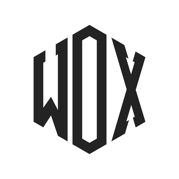 Diseño del logotipo de WOX Letra inicial WOX Monograma Logotipo con forma de hexágono