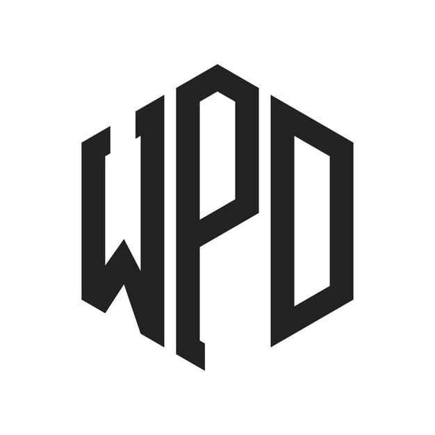 Diseño del logotipo de WPD Letra inicial Logotipo del monograma de WPD con forma de hexágono