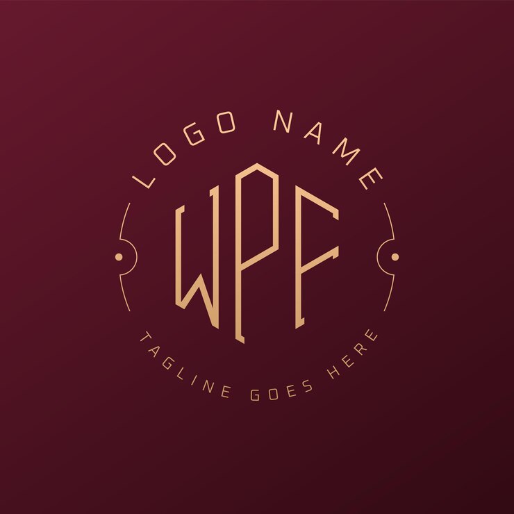 Vector diseño de logotipo de wpf de lujo carta elegante wpf monograma logotipo minimalista poligono plantilla de diseño de logotipo wpf
