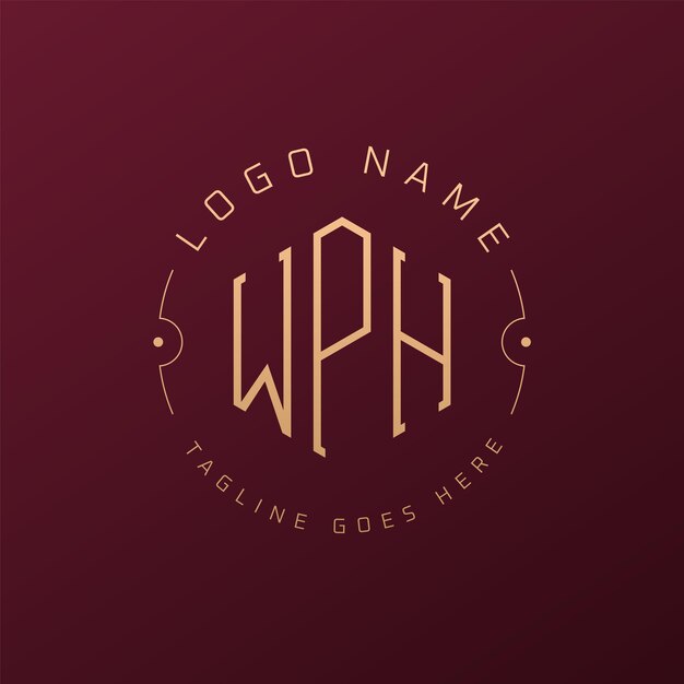 Diseño de logotipo de WPH de lujo Letra elegante WPH Monograma Logotipo minimalista Poligono Template de diseño de logotipo WPH