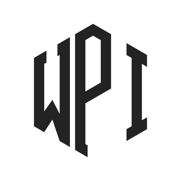 Diseño del logotipo WPI Letra inicial WPI Monograma Logotipo con forma de hexágono