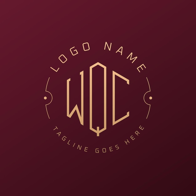 Diseño de logotipo de WQC de lujo Letra elegante Logotipo de monograma WQC Poligono minimalista Template de diseño de logotipo WQC