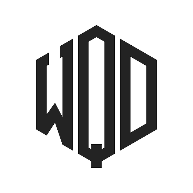 Diseño del logotipo WQD Letra inicial Logotipo del monograma WQD con forma de hexágono