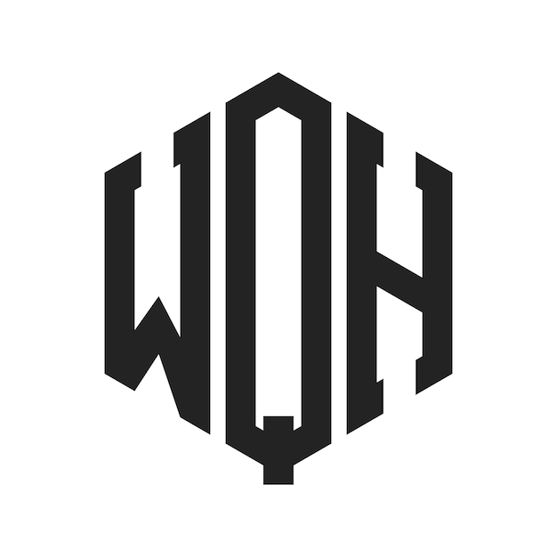 Diseño del logotipo de WQH Letra inicial WQH Monograma Logotipo con forma de hexágono