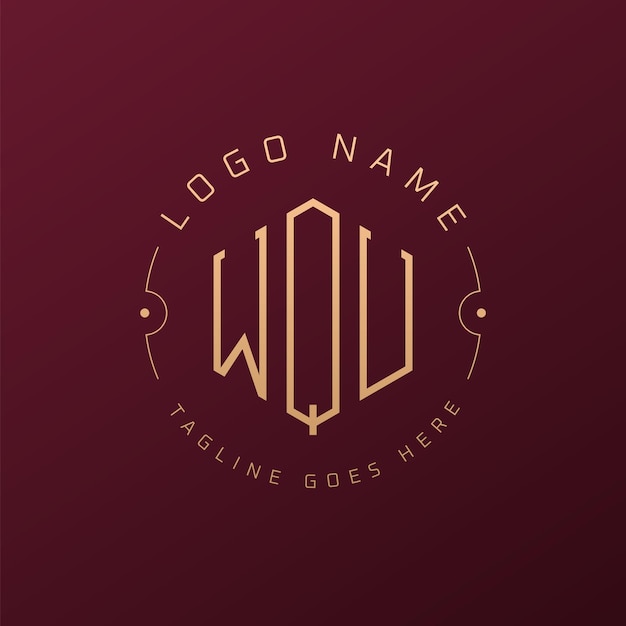 Diseño de logotipo WQU de lujo Letra elegante Logotipo WQU monograma Poligono minimalista Template de diseño de logotipio WQU