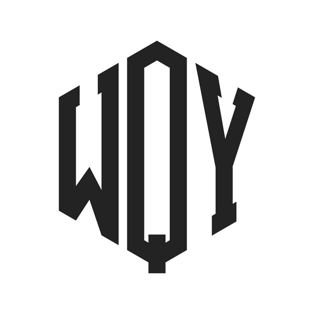 Diseño del logotipo WQY Letra inicial Logotipo del monograma WQY con forma de hexágono