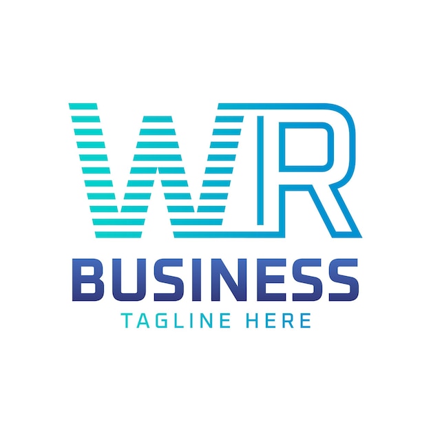 Diseño del logotipo WR Letra moderna elegante Logotipo WR para empresas