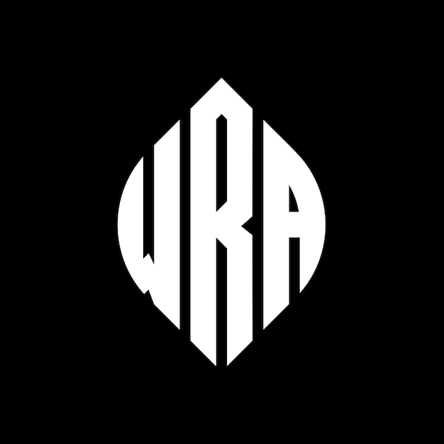 Diseño del logotipo de la wra con letras en círculo y forma de elipse wra letras en elipse con estilo tipográfico las tres iniciales forman un logotipo de círculo wra emblema de círculo monograma abstracto letra marca vector