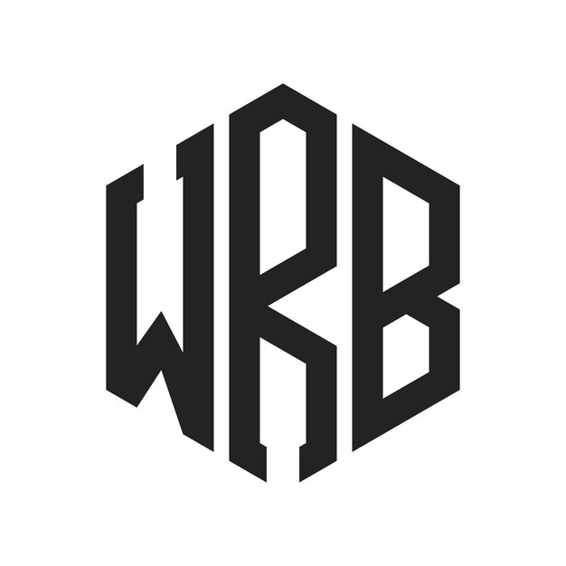 Diseño del logotipo de WRB Letra inicial WRB Monograma Logotipo con forma de hexágono