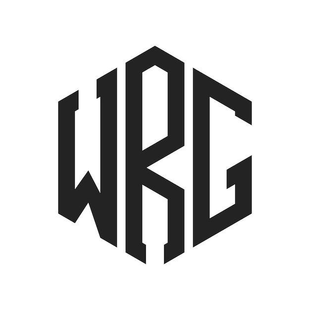 Diseño del logotipo de WRG Letra inicial WRG Monograma Logotipo con forma de hexágono