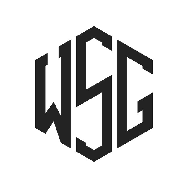 Diseño del logotipo de WSG Letra inicial WSG Monograma Logotipo con forma de hexágono