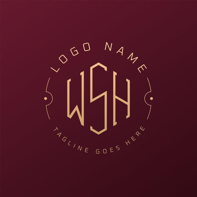 Diseño de logotipo WSH de lujo Letra elegante Logotipo WSH monograma Poligono minimalista Template de diseño de logotipo wSH
