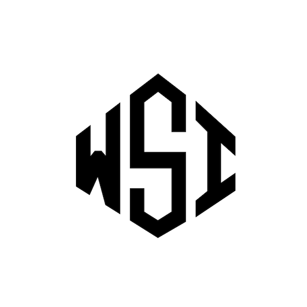 Diseño de logotipo de WSI con letras en forma de polígono WSI diseño de logotipo en forma de póligono y cubo WSI hexágono modelo de logotipo vectorial colores blanco y negro WSI monograma de negocios y logotipo de bienes raíces