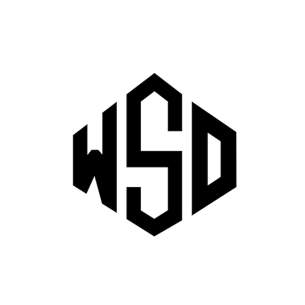 Diseño de logotipo de WSO con letras en forma de polígono WSO diseño de logotipo en forma de póligono y cubo WSO hexágono modelo de logotipo vectorial colores blanco y negro WSO monograma de negocios y logotipo de bienes raíces