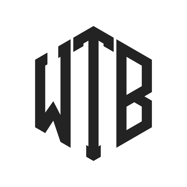 Diseño del logotipo de WTB Letra inicial WTB Monograma Logotipo con forma de hexágono
