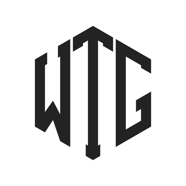 Diseño del logotipo de WTG Letra inicial WTG Monograma Logotipo con forma de hexágono