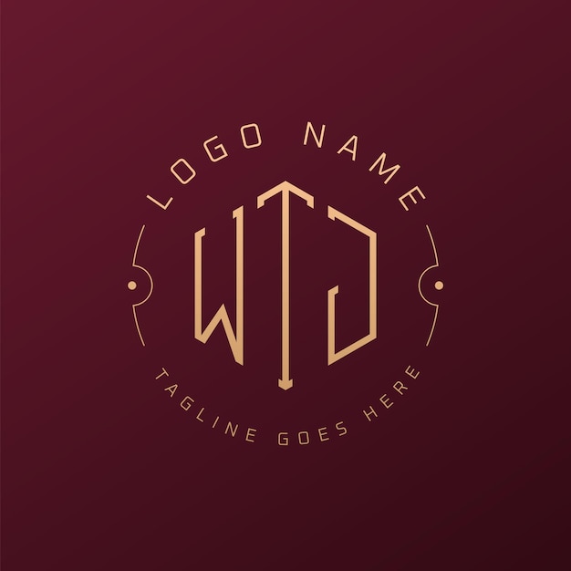 Diseño de logotipo WTJ de lujo Letra elegante WTJ Monograma Logotipo minimalista Poligono plantilla de diseño de logotipo wTJ