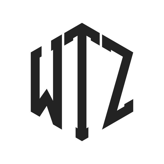 Diseño del logotipo WTZ Letra inicial WTZ Monograma Logotipo con forma de hexágono