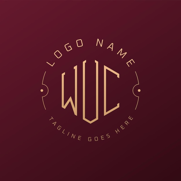 Diseño de logotipo WUC de lujo Carta elegante Logotipo WUC monograma Poligono minimalista Template de diseño de logotipo de WUC