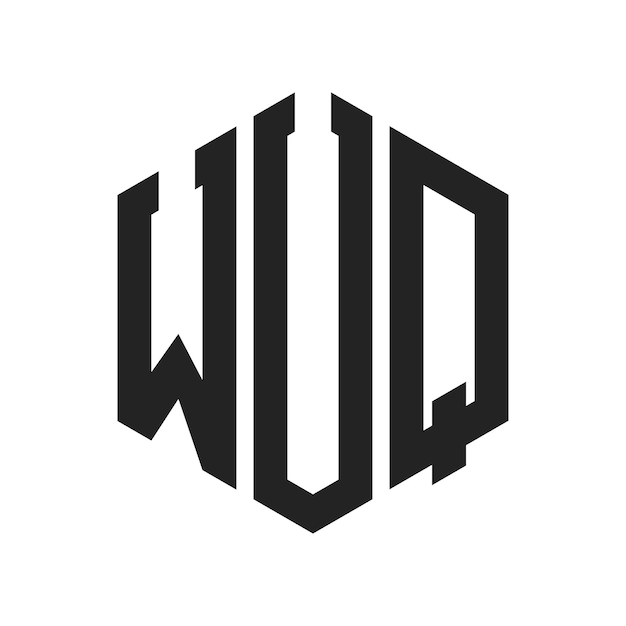 Diseño del logotipo de WUQ Letra inicial WUQ Monograma Logotipo con forma de hexágono