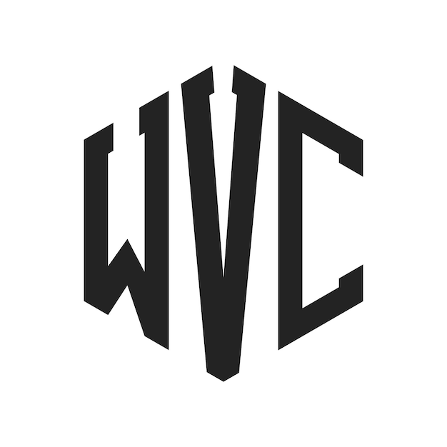 Diseño del logotipo WVC Letra inicial WVC Monograma Logotipo con forma de hexágono